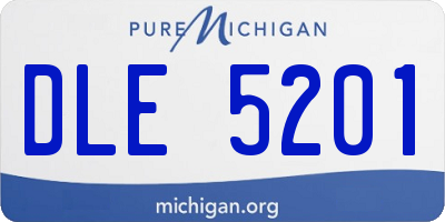 MI license plate DLE5201