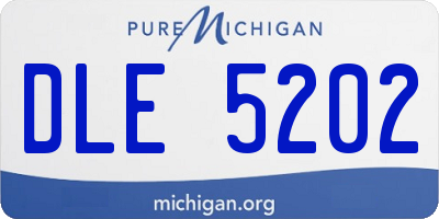 MI license plate DLE5202
