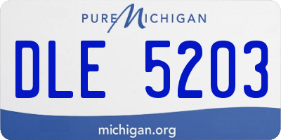 MI license plate DLE5203