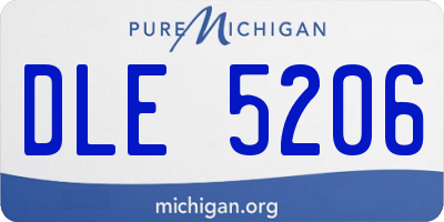 MI license plate DLE5206