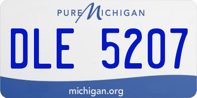 MI license plate DLE5207