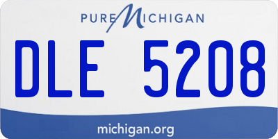 MI license plate DLE5208