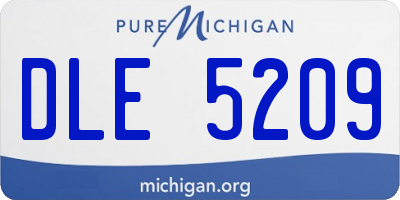 MI license plate DLE5209