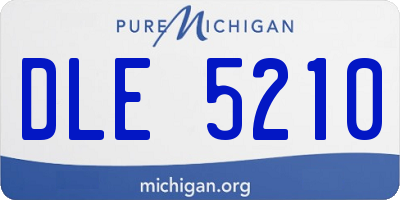 MI license plate DLE5210