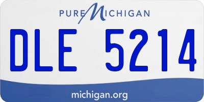 MI license plate DLE5214