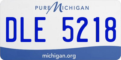 MI license plate DLE5218
