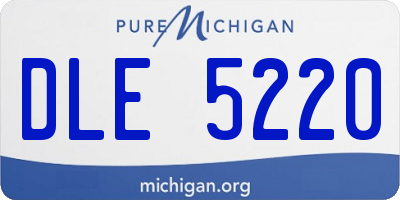 MI license plate DLE5220
