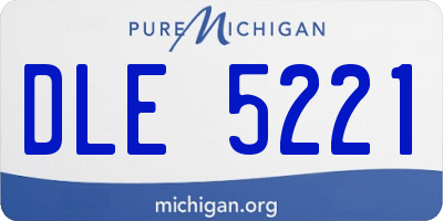 MI license plate DLE5221