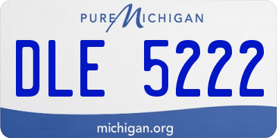 MI license plate DLE5222
