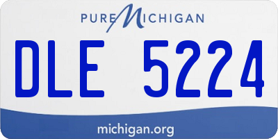 MI license plate DLE5224