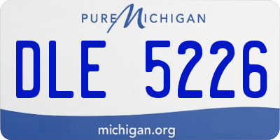 MI license plate DLE5226