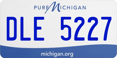 MI license plate DLE5227