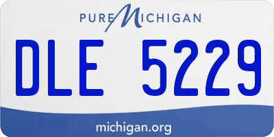 MI license plate DLE5229