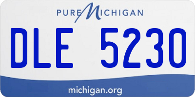 MI license plate DLE5230