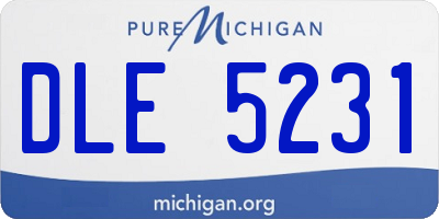 MI license plate DLE5231
