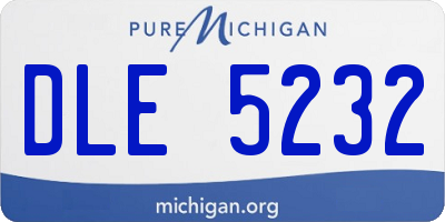 MI license plate DLE5232