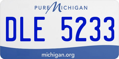 MI license plate DLE5233
