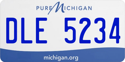 MI license plate DLE5234