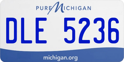 MI license plate DLE5236