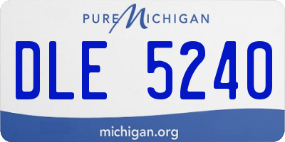 MI license plate DLE5240