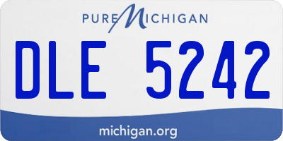 MI license plate DLE5242