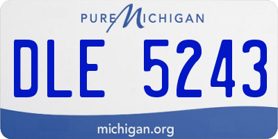 MI license plate DLE5243