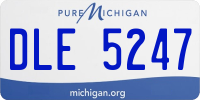 MI license plate DLE5247