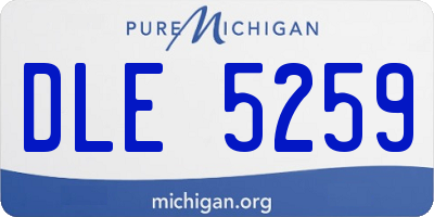 MI license plate DLE5259