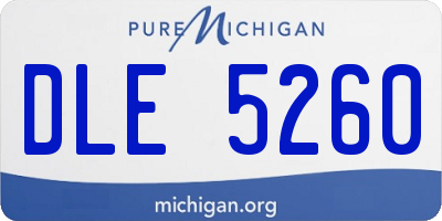 MI license plate DLE5260