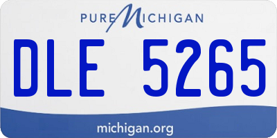 MI license plate DLE5265
