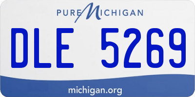 MI license plate DLE5269