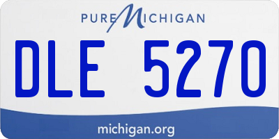 MI license plate DLE5270