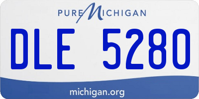 MI license plate DLE5280