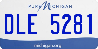 MI license plate DLE5281