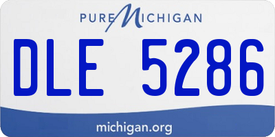 MI license plate DLE5286