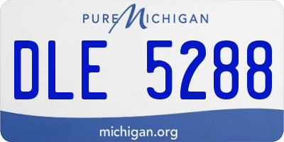 MI license plate DLE5288