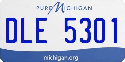 MI license plate DLE5301