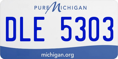 MI license plate DLE5303