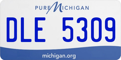 MI license plate DLE5309