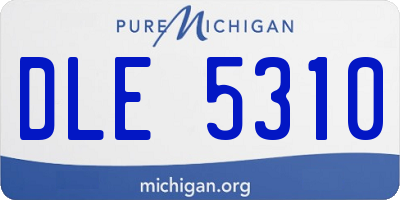 MI license plate DLE5310