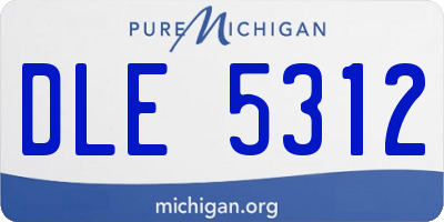 MI license plate DLE5312