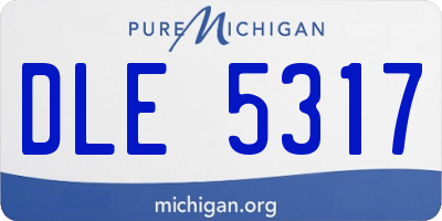 MI license plate DLE5317