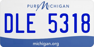 MI license plate DLE5318