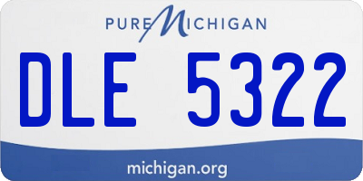 MI license plate DLE5322