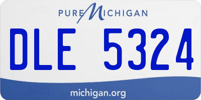 MI license plate DLE5324