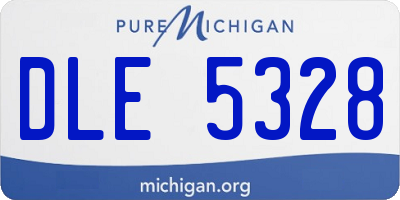 MI license plate DLE5328