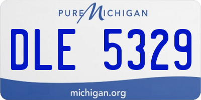 MI license plate DLE5329