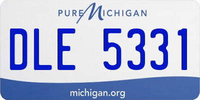 MI license plate DLE5331