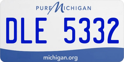 MI license plate DLE5332