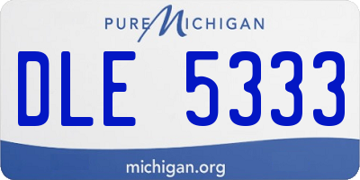 MI license plate DLE5333